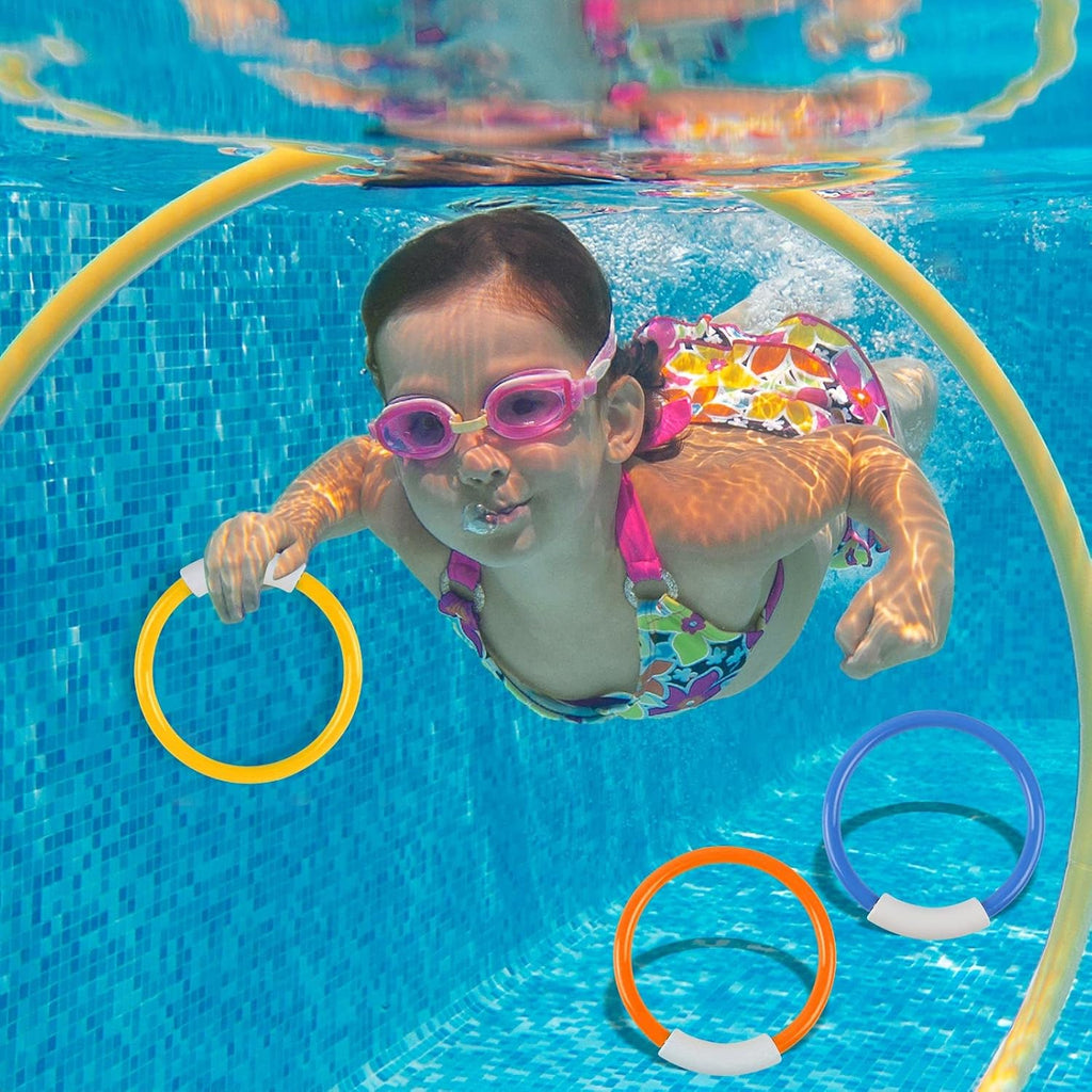 Unterwasser Tauchspielzeug Set 11tlg Tauchringe Torpedo Pool Kinder 4-12 Jahre