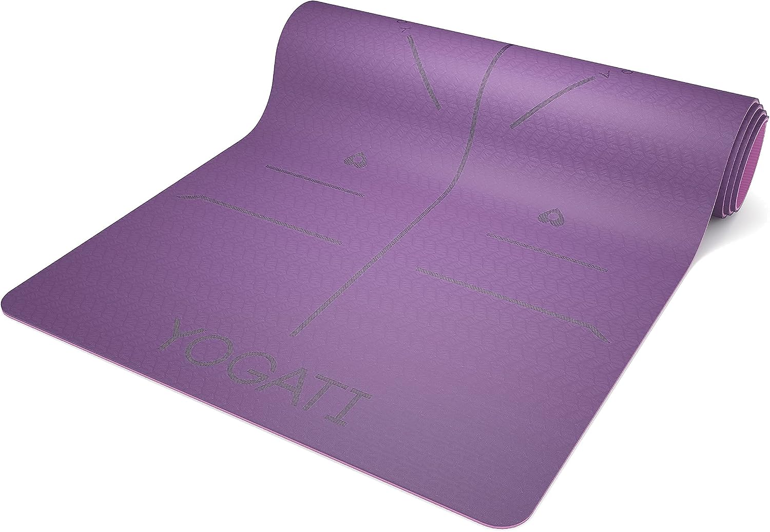 YOGATI Yogamatte rutschfest Gymnastikmatte mit Tragegurt Fitness Matte