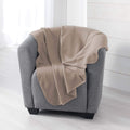 Milou Plaid 125 x 150 cm Polyester Taupe - Kuscheldecke 150cm