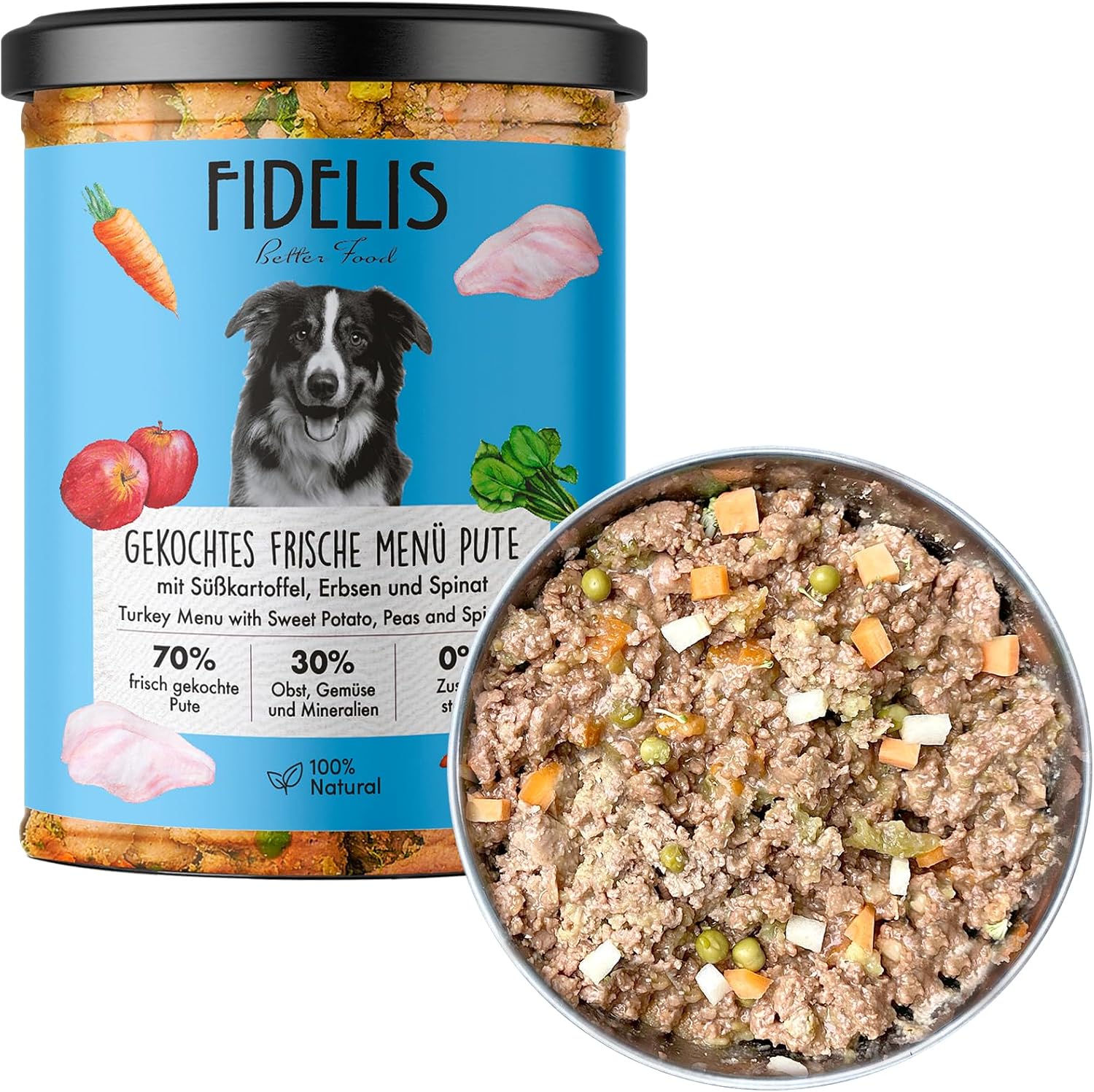 Fidelis Hundefutter nass Lachs & Suesskartoffel 6x400g Glas verschiedene Sorten