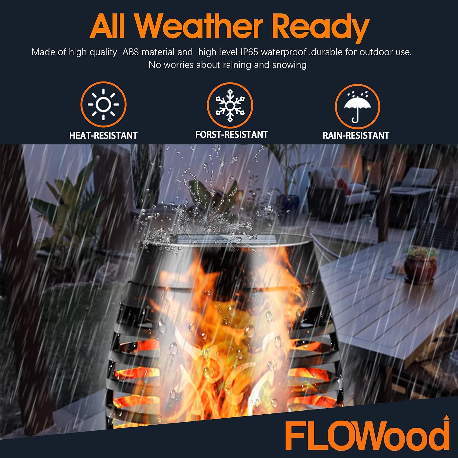 FLOWood 6er Solar Fackeln Garten LED Solarlampe IP65 wasserdicht Wegleuchte