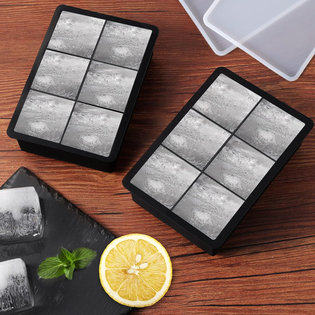 Silikon Eiswuerfelform 3er Set mit Deckel Kugel Wuerfel schwarz