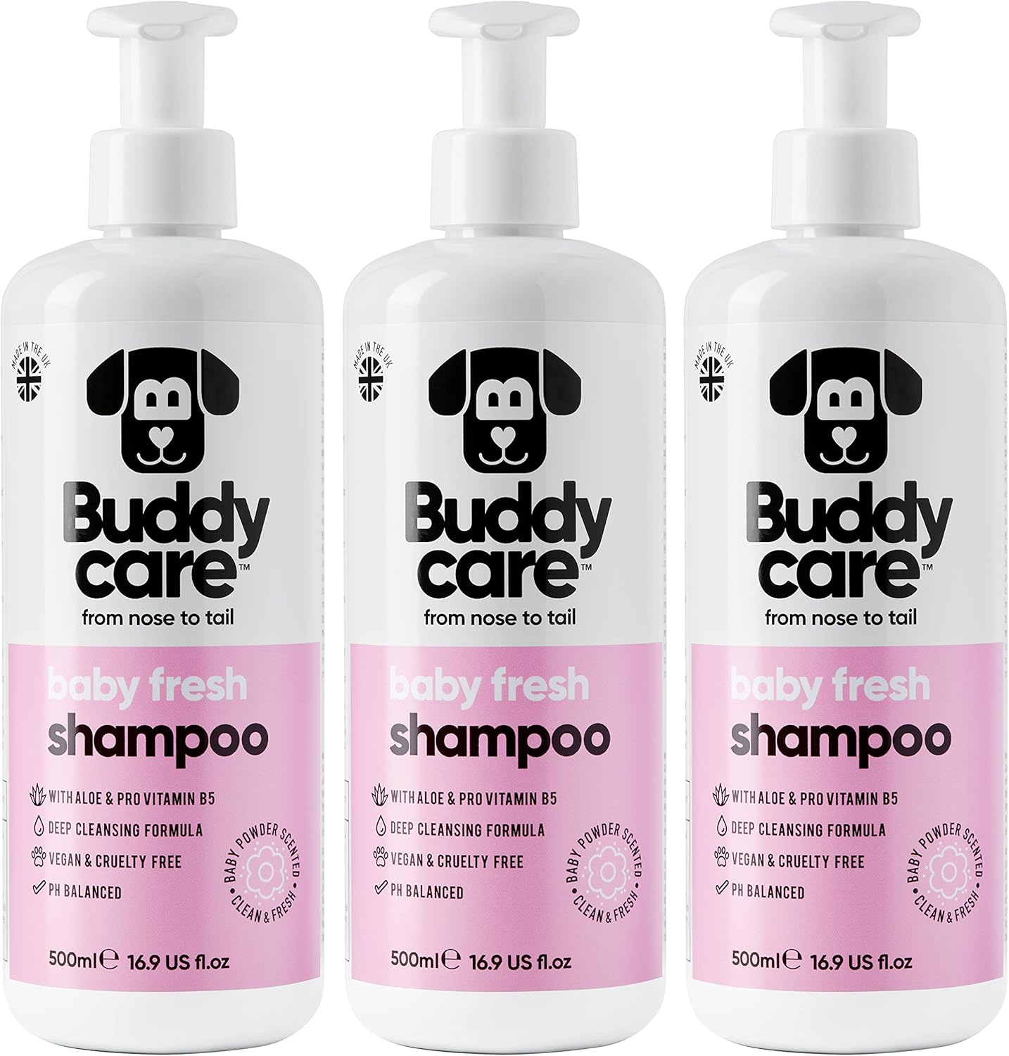 Buddycare 2in1 Hundeshampoo Conditioner fuer alle Rassen, verschiede