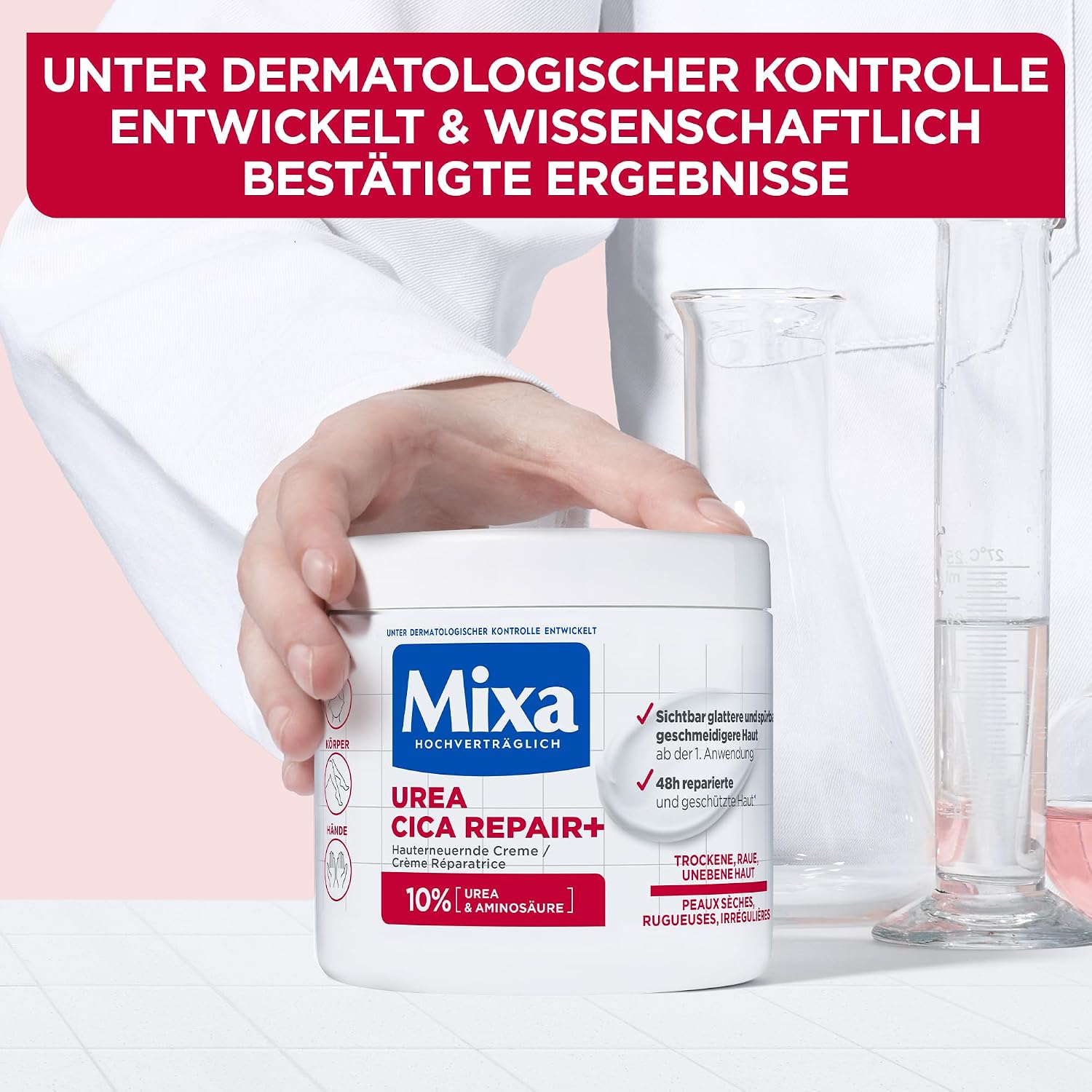 Mixa Urea Cica Repair Koerpercreme 400 ml fuer trockene rissige Haut