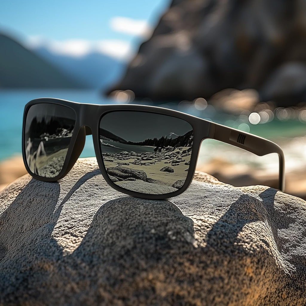 Polarisiert Herren Sonnenbrille UV400 UV-Schutz Retro rechteckig ultraleicht