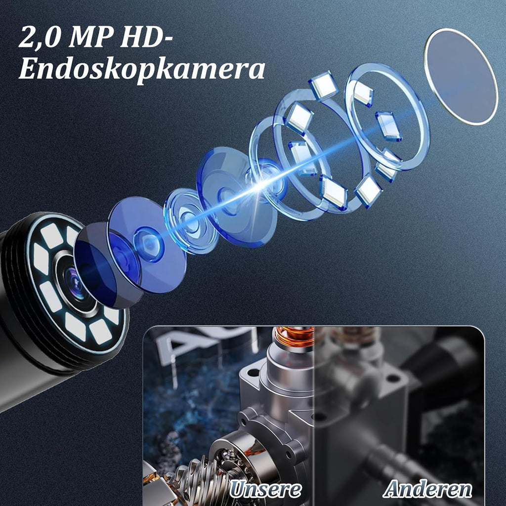 Ennovor Endoskopkamera 1920 HD wasserdicht IP67 5m-10m mit 8 LED fuer Android Tab