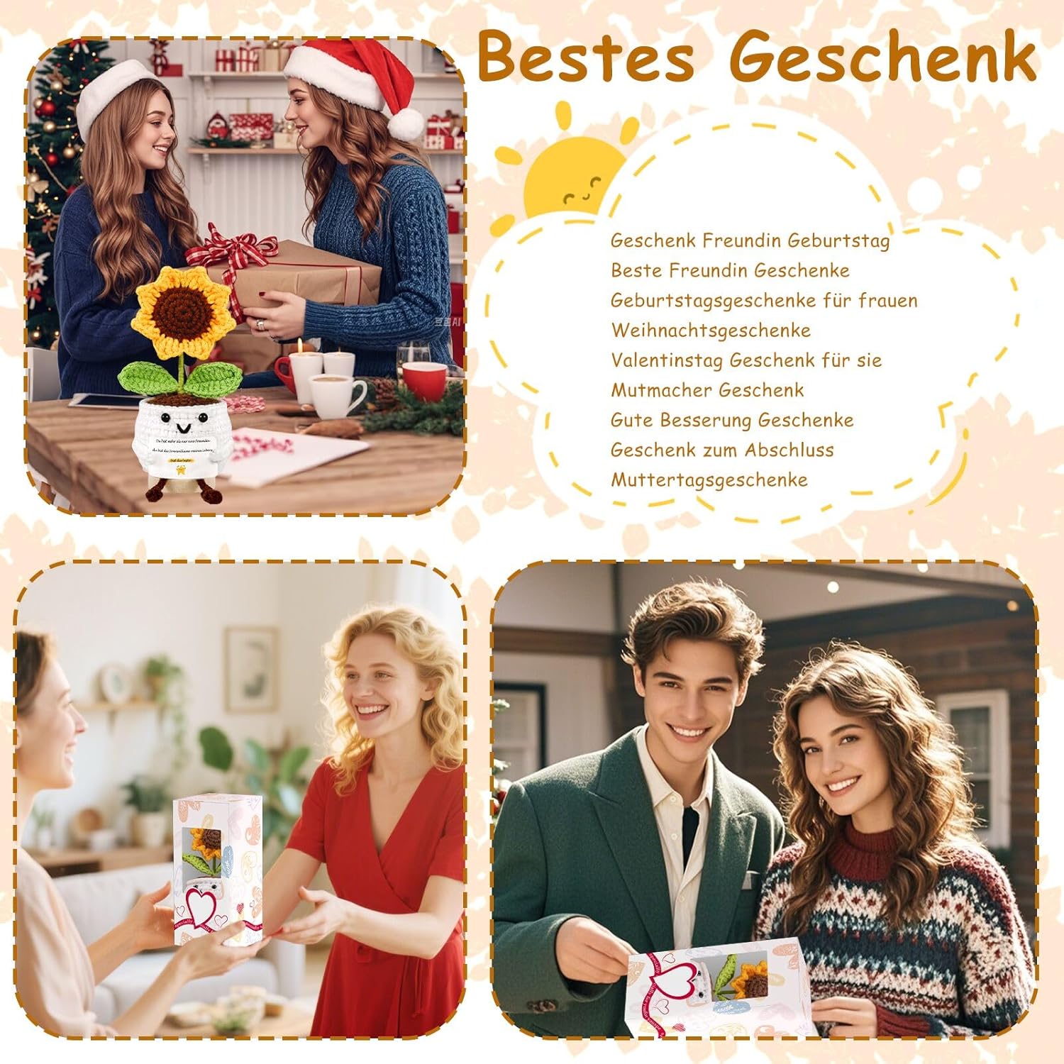 Gehaekeltes Herz Anhaenger Gluecksbringer Geschenk Valentinstag
