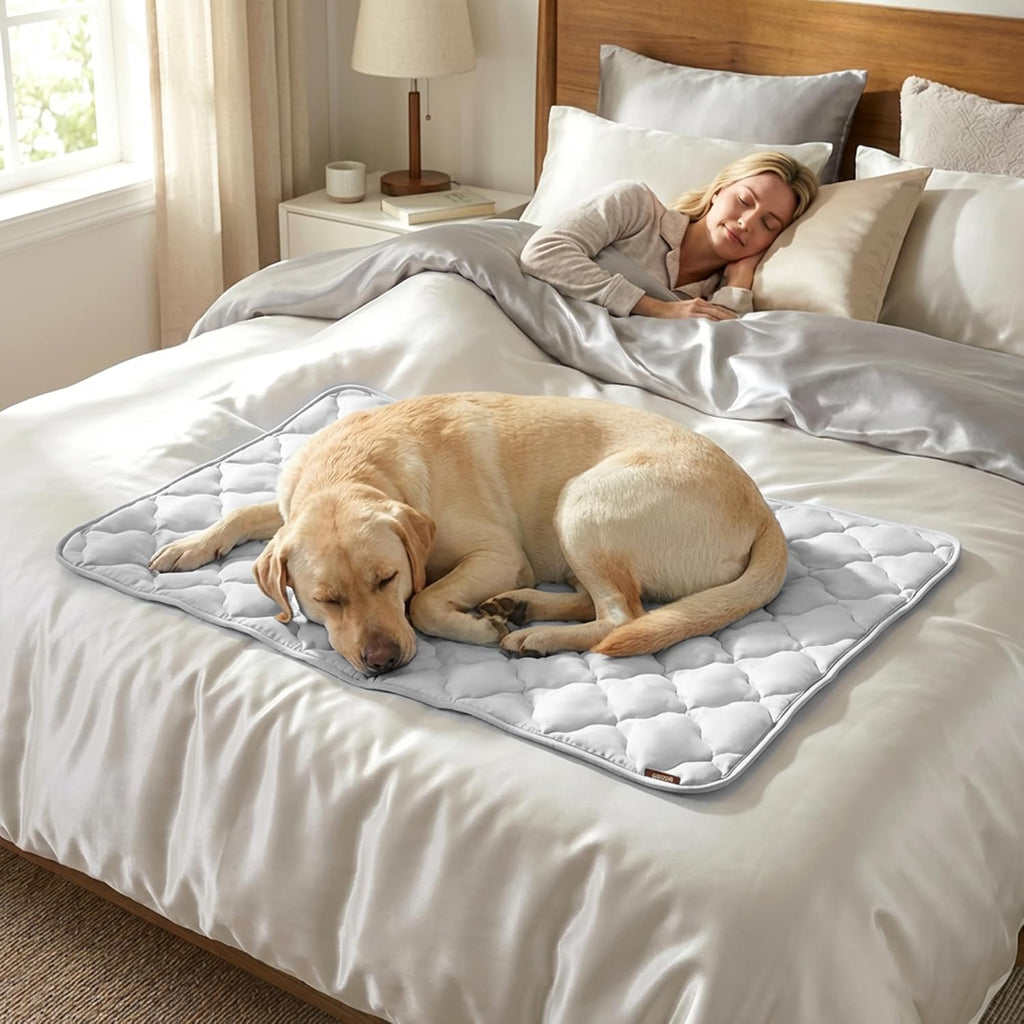 ZOMISIA Kuehlmatte Hunde 104x67 cm XL selbstkuehlend waschbar Grau 1cm