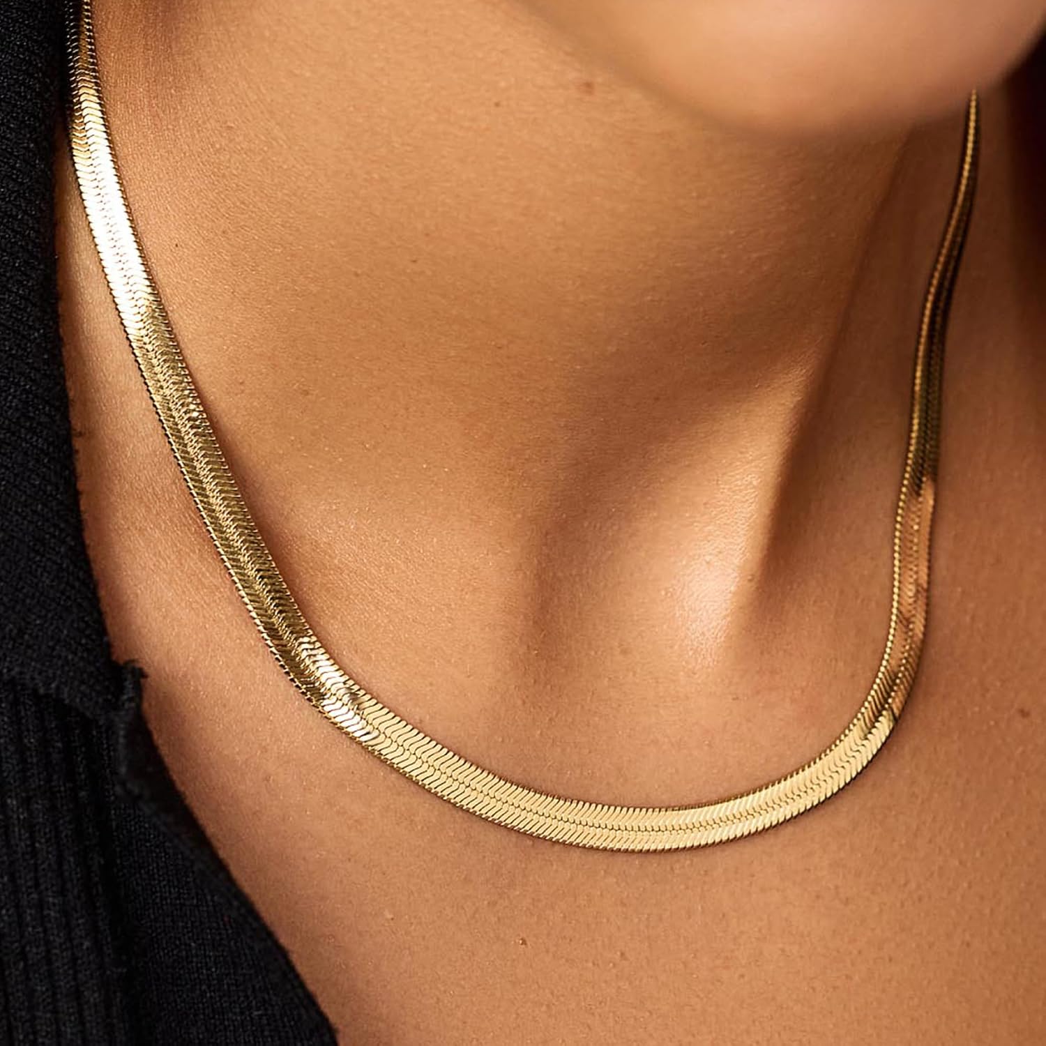 Layered Halsketten Set Damen 3 Stueck Silber 925 Gold beschichtet verstellbar