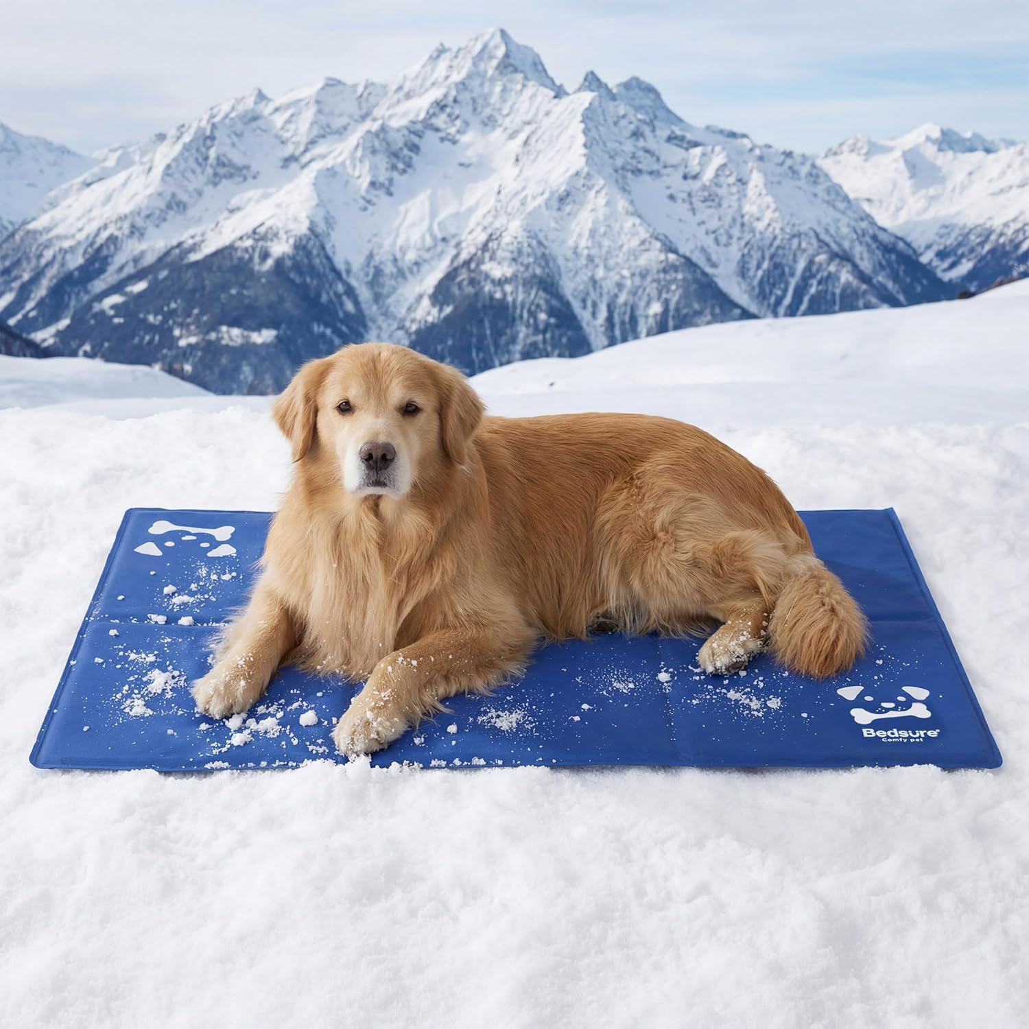 BEDSURE Kühlmatte Hund Extra groß 120x75 cm selbstkühlend Gelmatte 300D Oxford 1