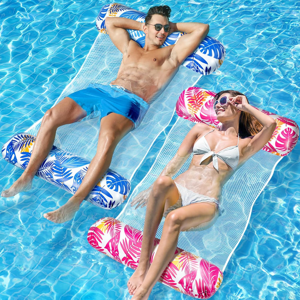 WEARXI Luftmatratze XL 4-in-1 Wasserhaengematte Pool 2er Set Zubehoer
