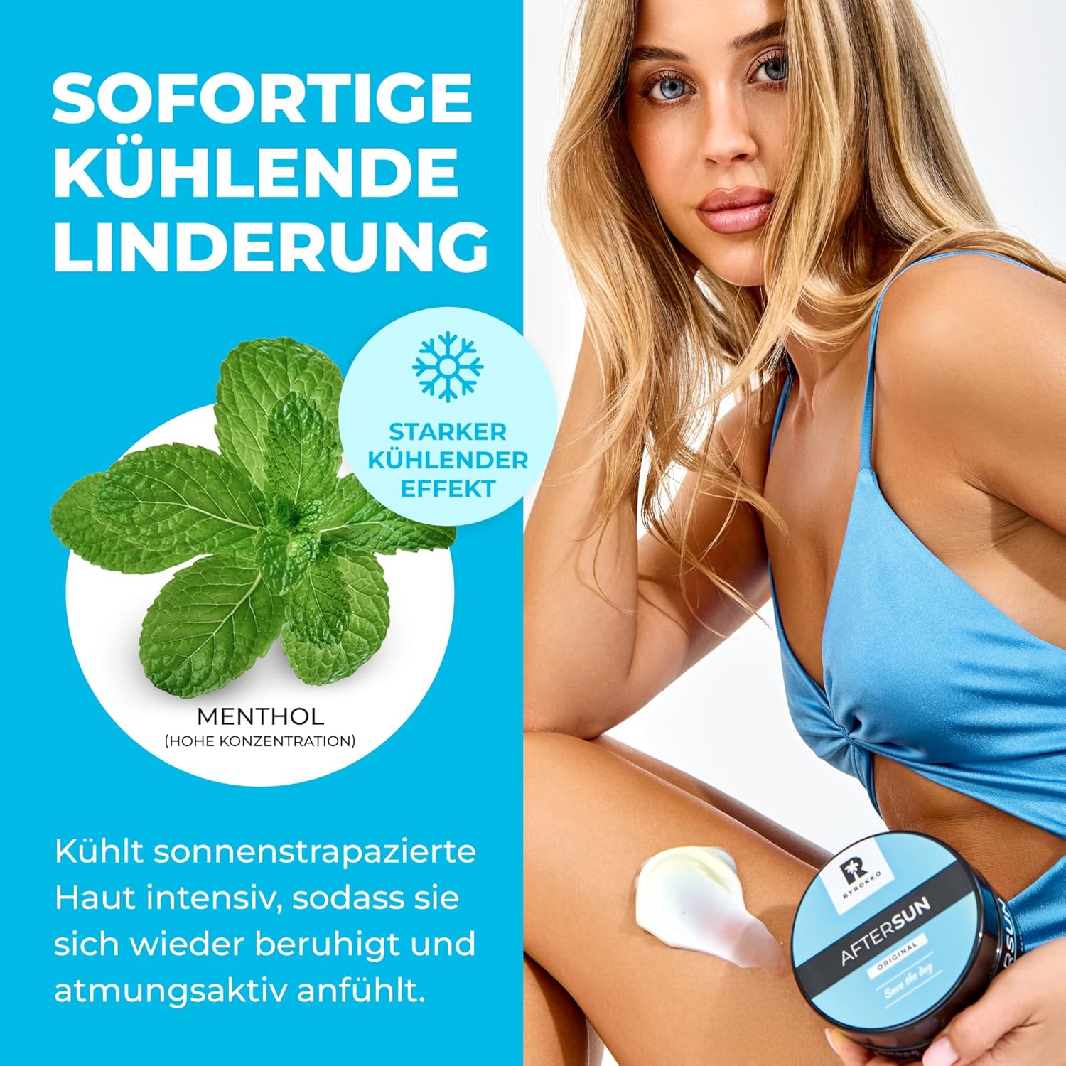 BYROKKO After Sun Creme 195 ml mit Menthol Mangobutter Vitamin E vegan