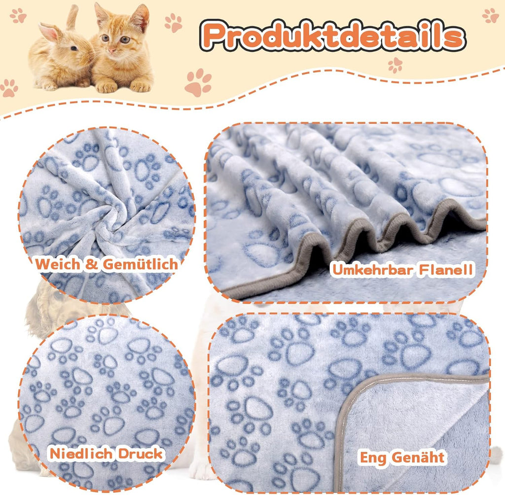 Hundedecke 110x80 cm 3er Set weich waschbar fuer Hunde und Katzen