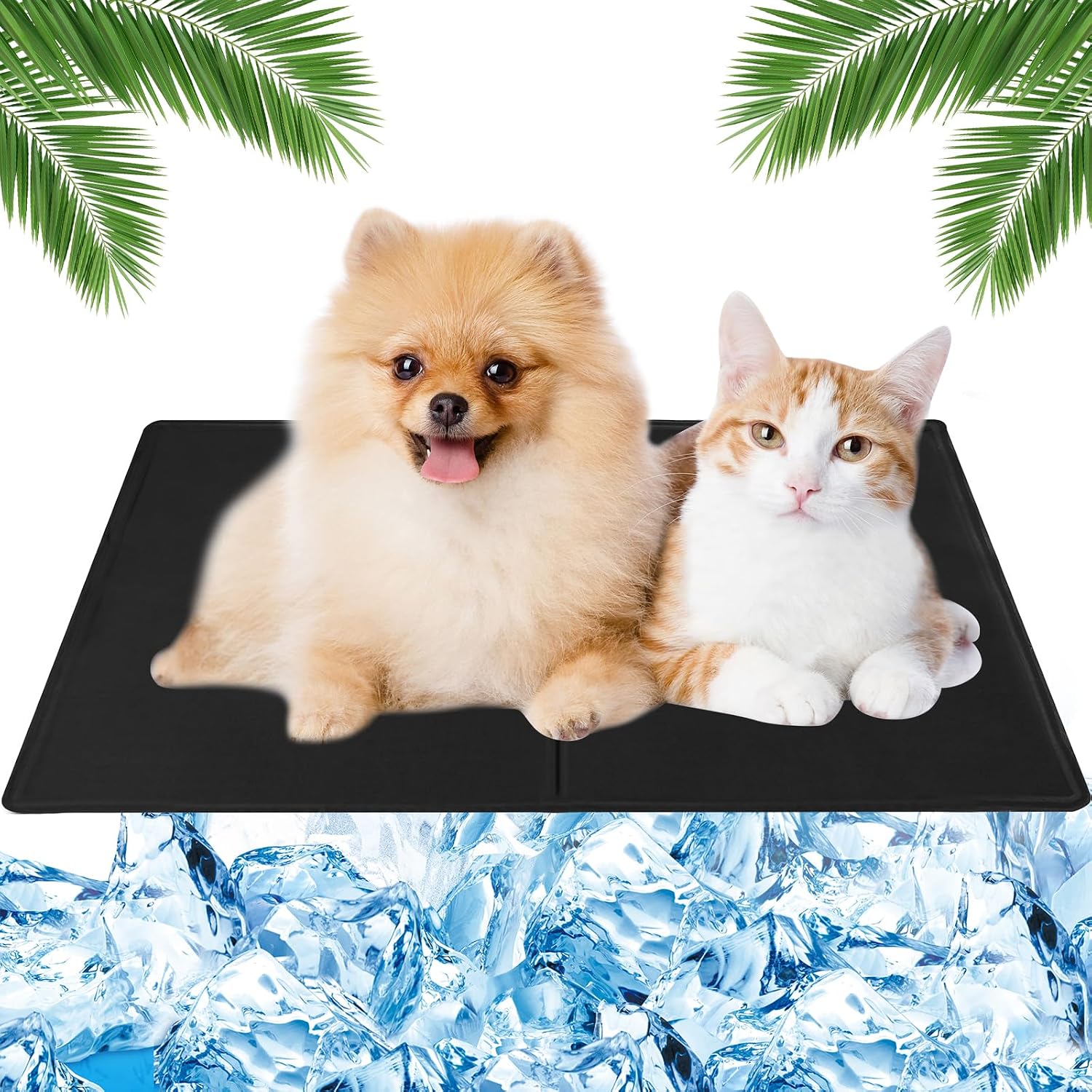 Selbstkuehlende Hundematte 50x40 cm mit ungiftigem Gel, blau, Kuehlkissen