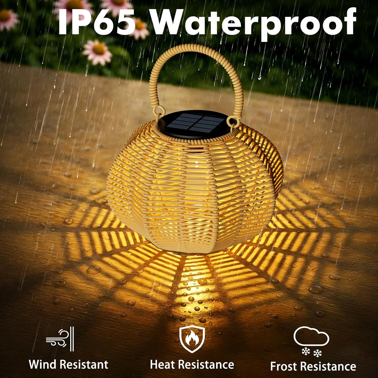 Solarlampen Aussen haengend 2er Set IP65 wasserdicht Balkon Garten Terrasse Deko