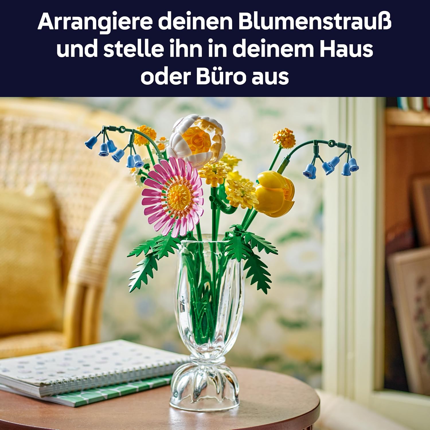 LEGO 10342 Botanicals Blumenstrauss rosa Kunstblumen Set