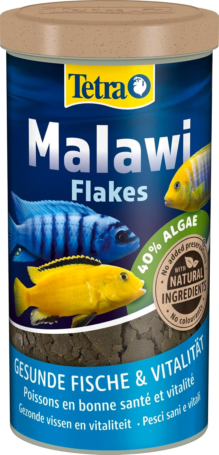 Tetra Malawi Flakes Fischfutter Flocken für pflanzenfressende Cichliden 1 L