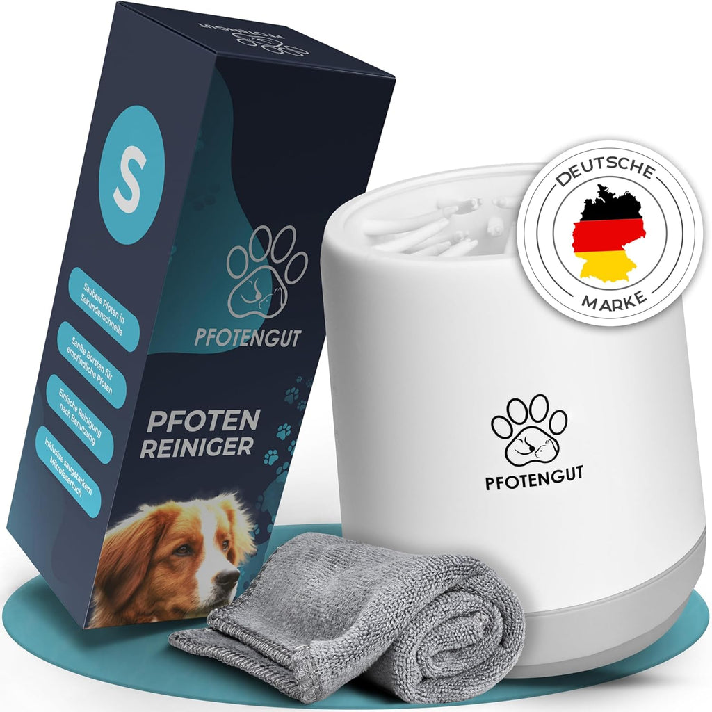 Pfotenreiniger Hunde Groesse S-L mit saugstarkem Mikrofaser-Handtuch S-L