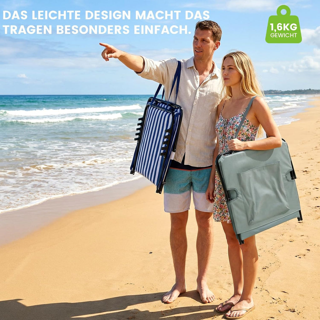 Palawano Sonnenliege verstellbar 5 Positionen leicht tragbar fuer Garten Strand