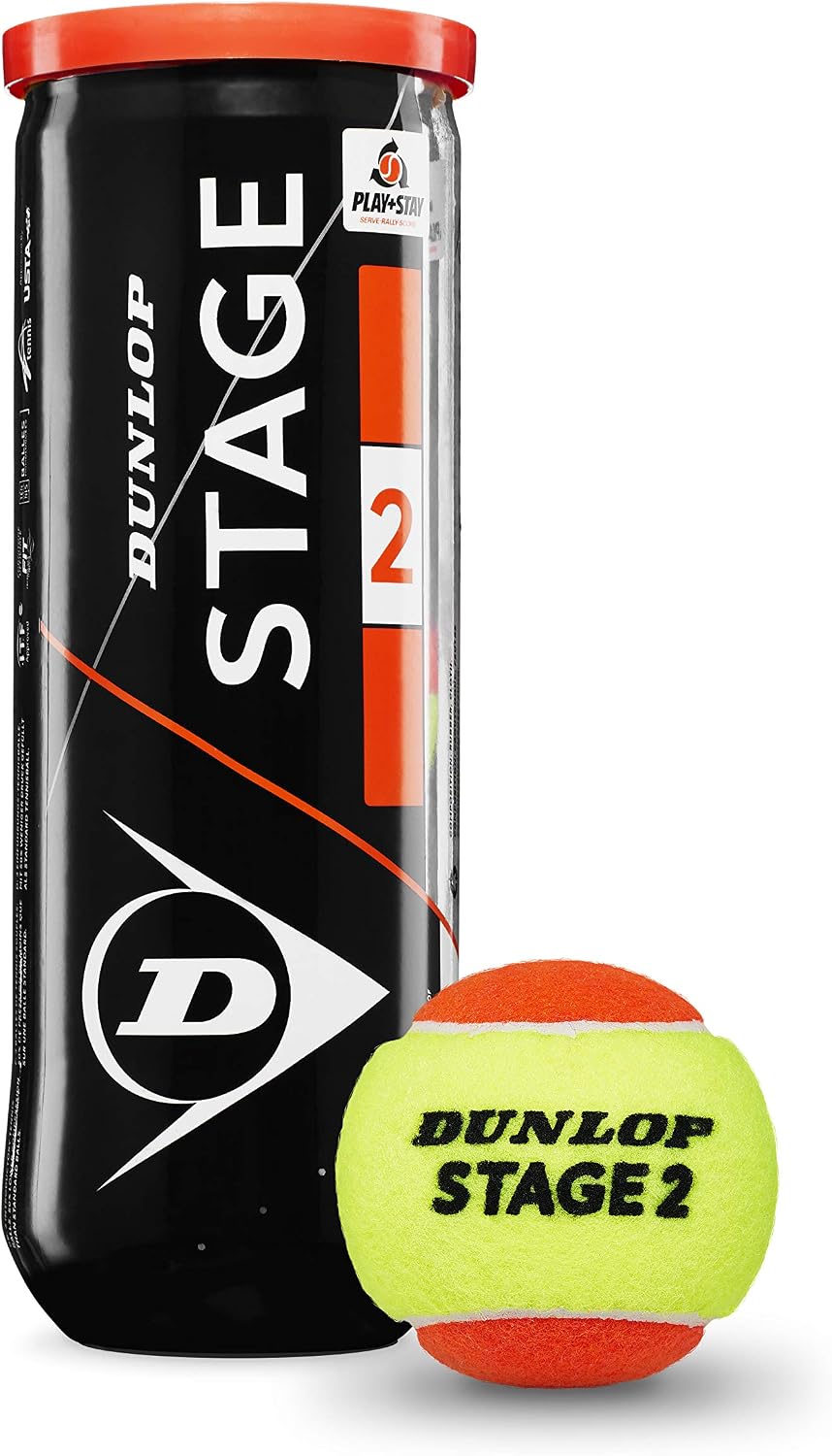Dunlop Tennisball Stage 2 Orange fuer Kinder und Einsteiger Training