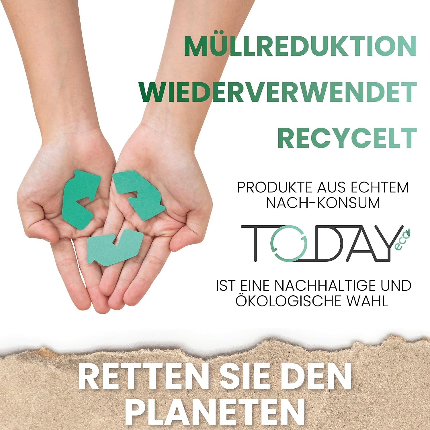 Today Eco Fusselrolle 16 Rollen mit Deckel und 2 Abroller 95% recyceltes Materia