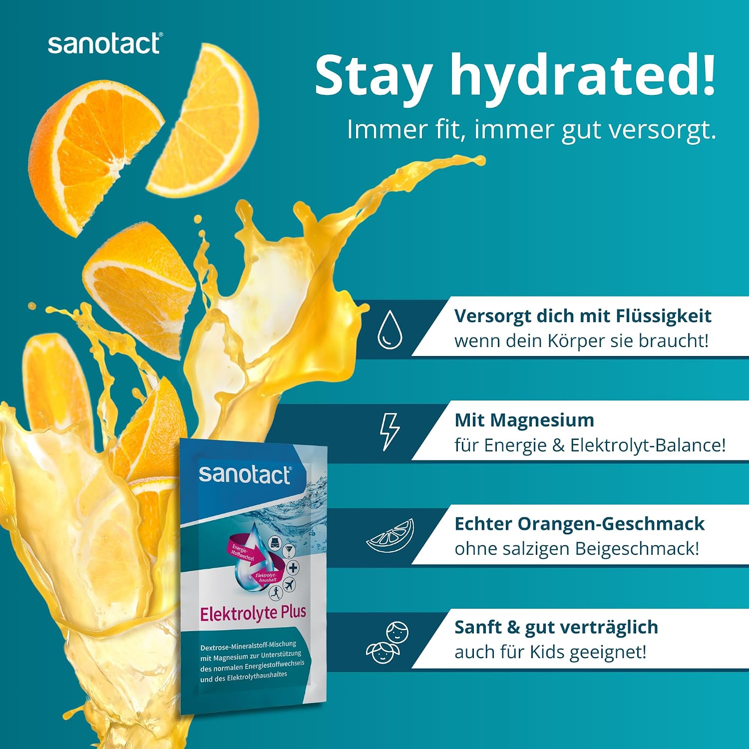 Sanotact Elektrolyte Pulver - 50 Stueck Hydration Sport Elektrolyt Tabletten
