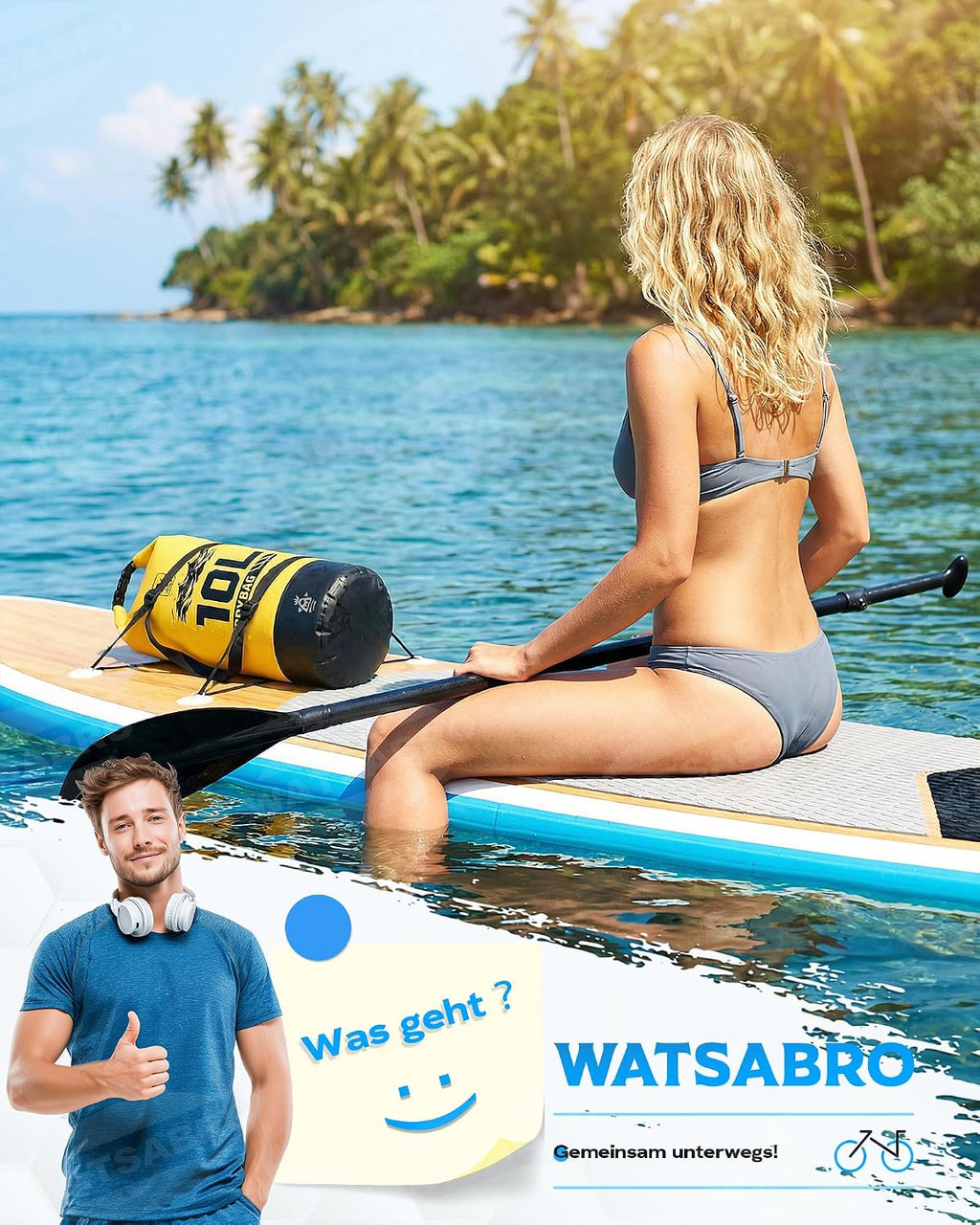 WATSABRO Dry Bag wasserdichte Tasche Rucksack + wasserdichte Handyhuelle
