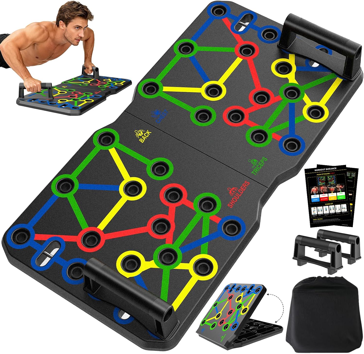 AERLANG Liegestuetzgriffe Push-up Board Set Tragbar Multifunktional Fitness
