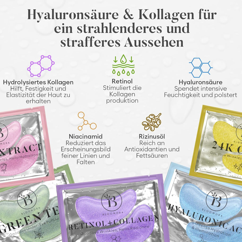 Augenpads 20 Paare mit Niacinamid und Hyaluron - Gel Augen Pads
