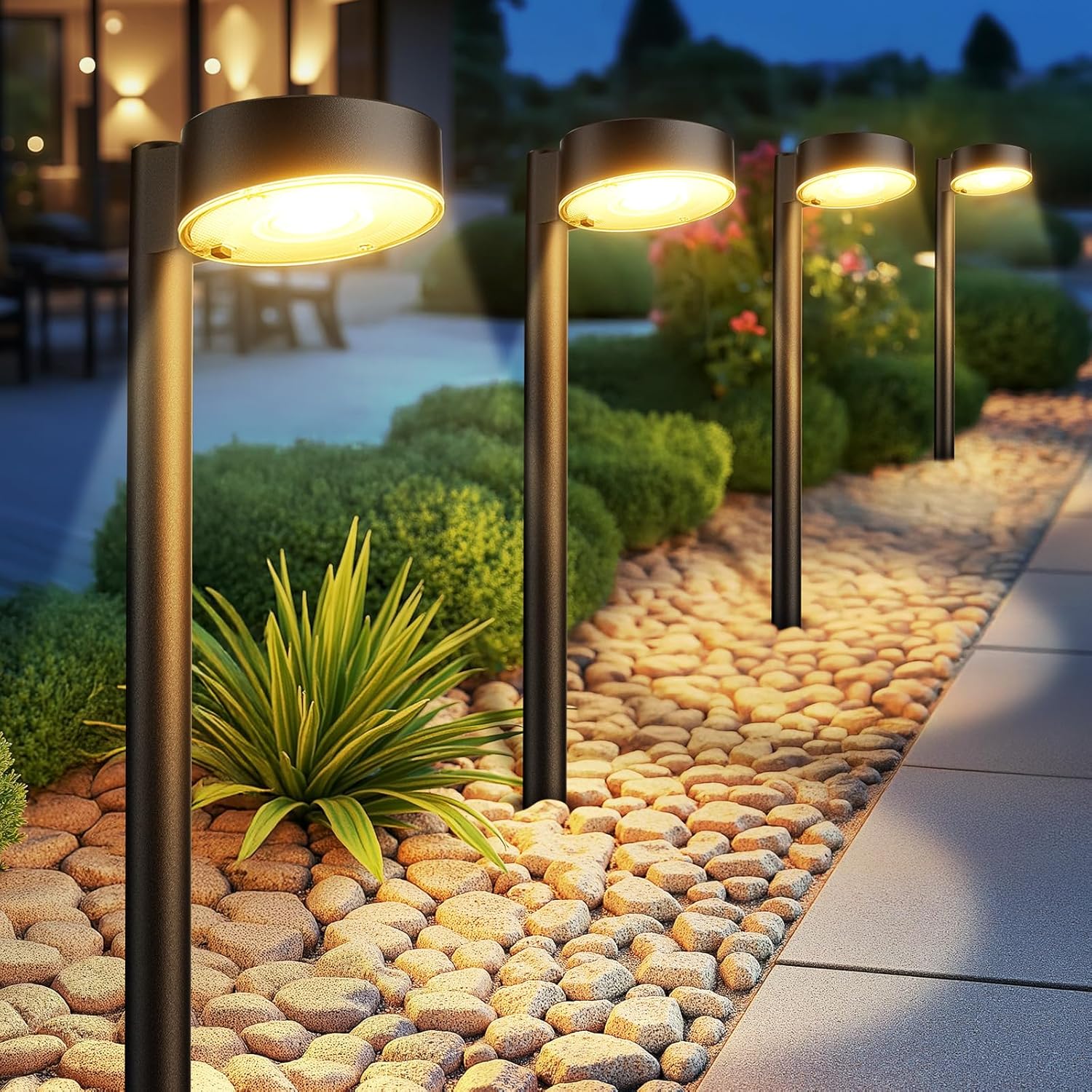 BUCASA Solarleuchten aussen 8er Set, 12 LED, wasserdicht, Weg Garten Terrasse