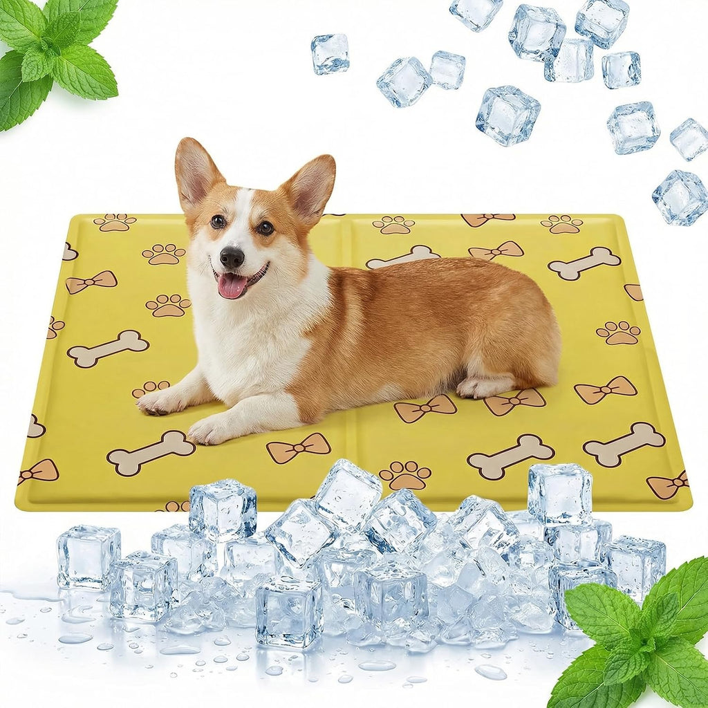 Qoosea Kuehlmatte fuer Hunde Katzen 50x65 cm selbstkuehlend faltbar Gel