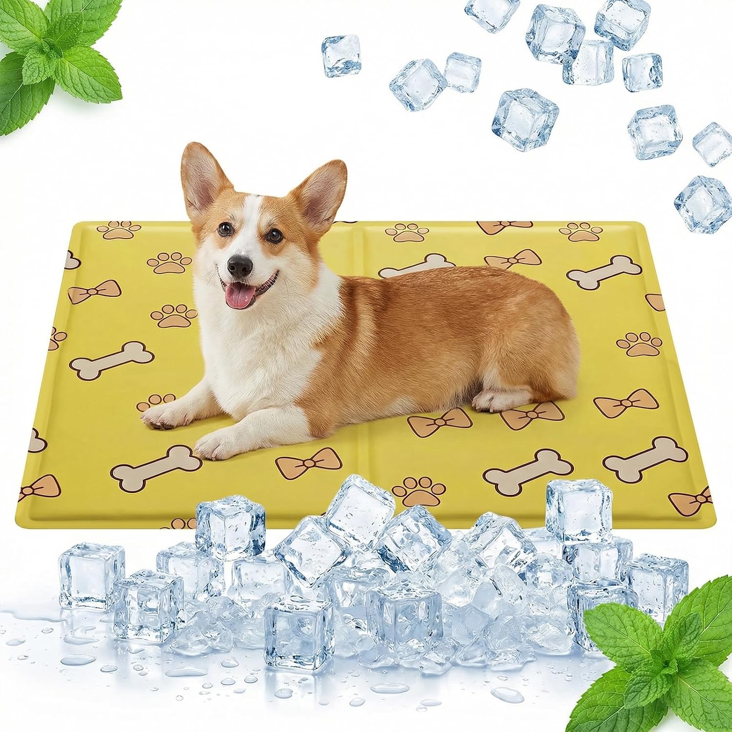 Qoosea Kuehlmatte fuer Hunde Katzen 50x65 cm selbstkuehlend faltbar Gel