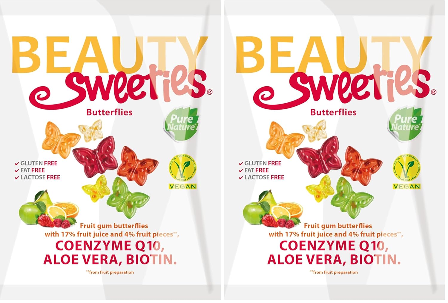 BeautySweeties Fruchtgummi Schmetterlinge vegan mit 17% Fruchtsaft