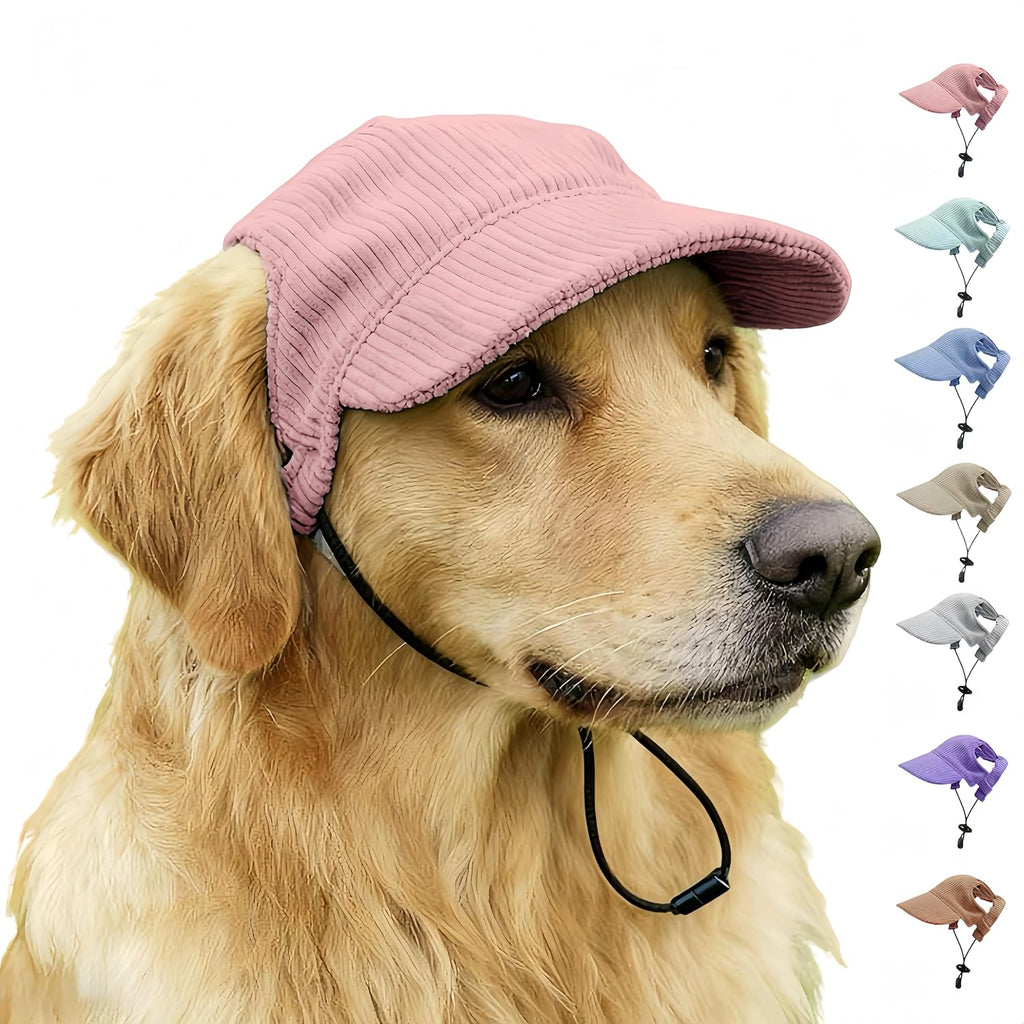Hund Baseballkappe mit Ohrloechern Rosa M S-XL Sonnenhut fuer Welpen