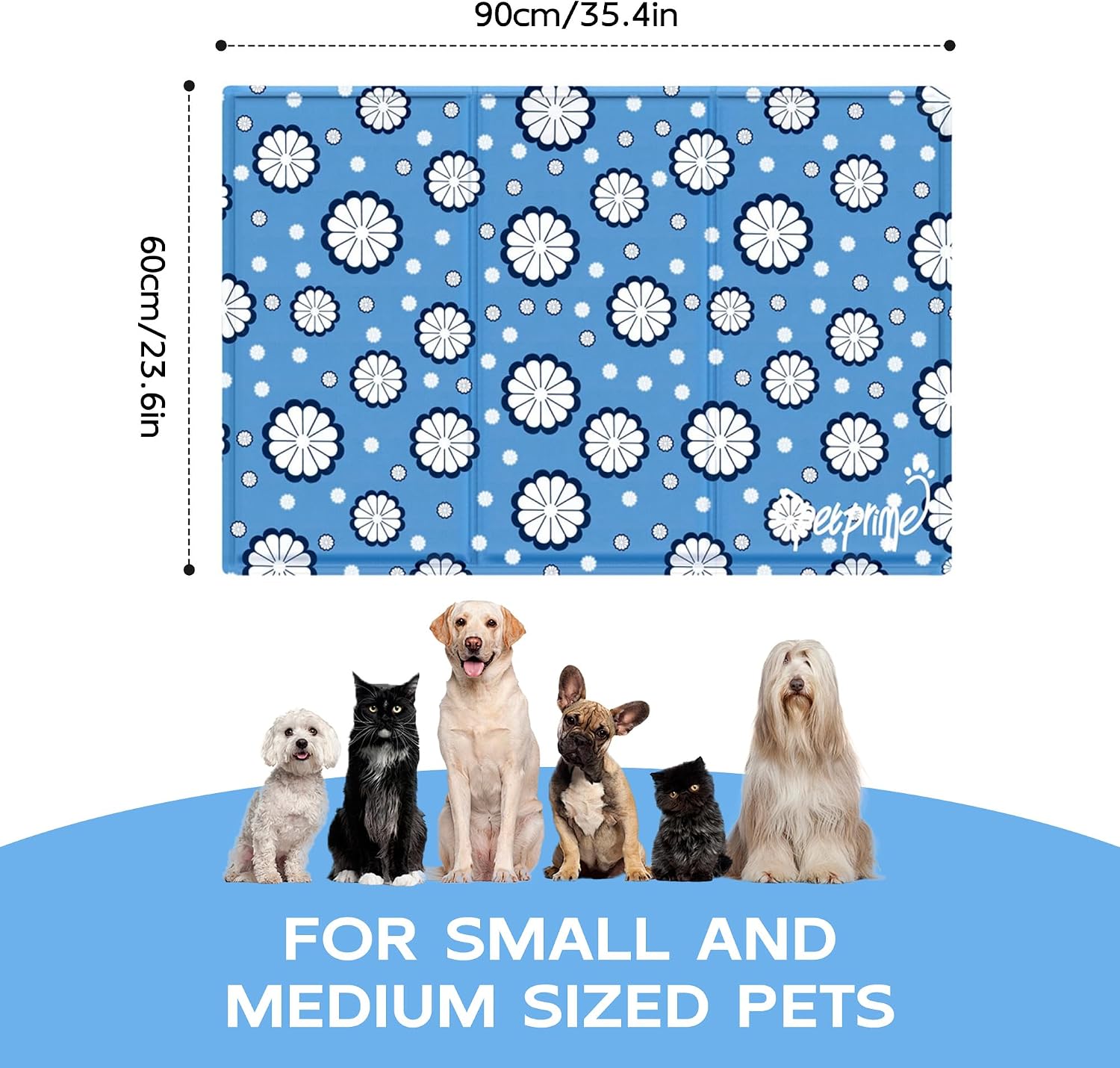 Pet Prime Kuehlmatte 50x40 cm fuer Hunde Haustierkuehlmatte Kiste Huette Bett