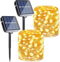 Joomer Solar Lichterkette 2er Set 12 m 120 LED Kupferdraht warmweiss, 8 Modi, was