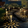 6er Set Solarleuchten Garten Edelstahl IP65 Warmweiss LED Aussen Wegleuchten