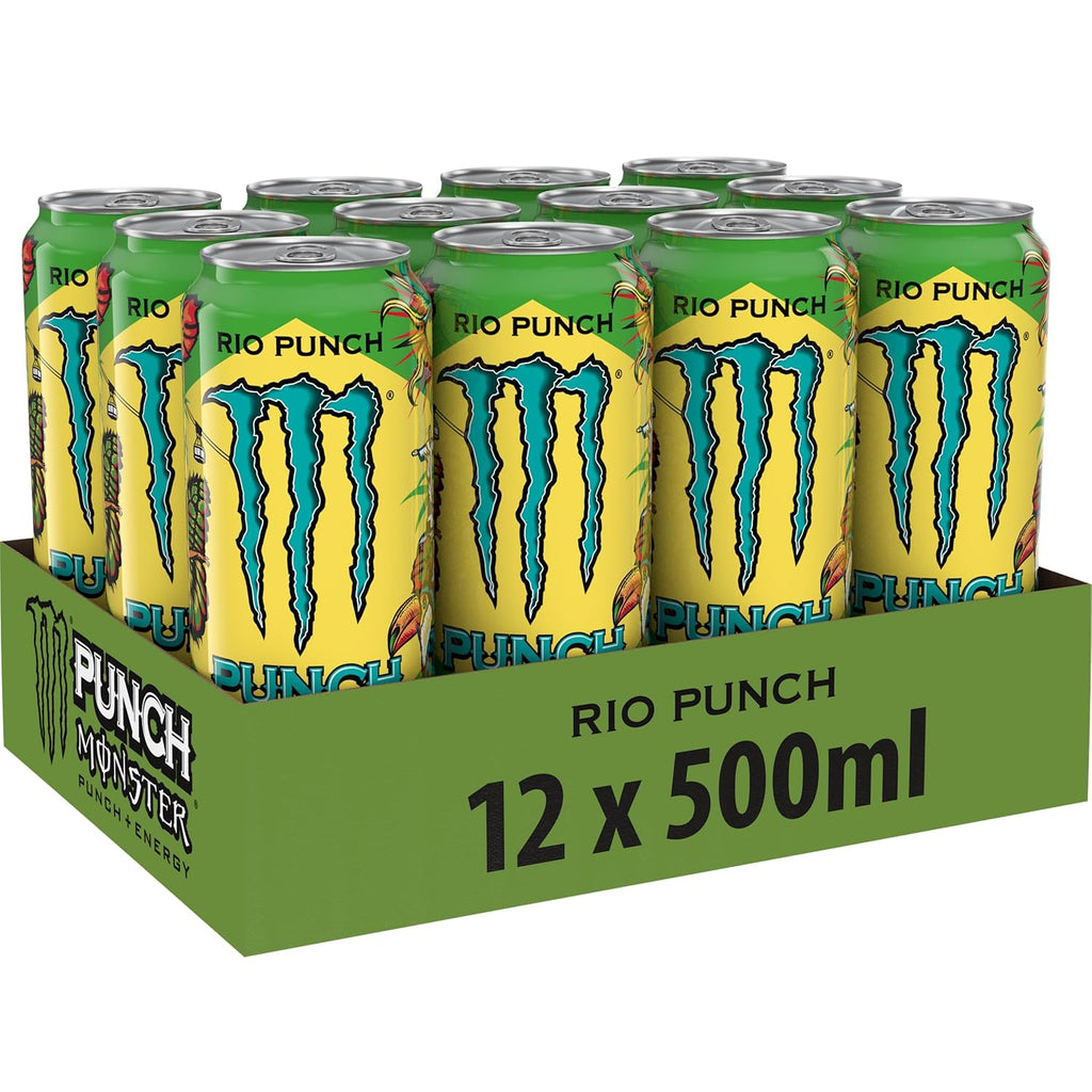 Monster Energy Rio Punch 12 x 500 ml Getraenk Energydrink Exotische Fruechte Full