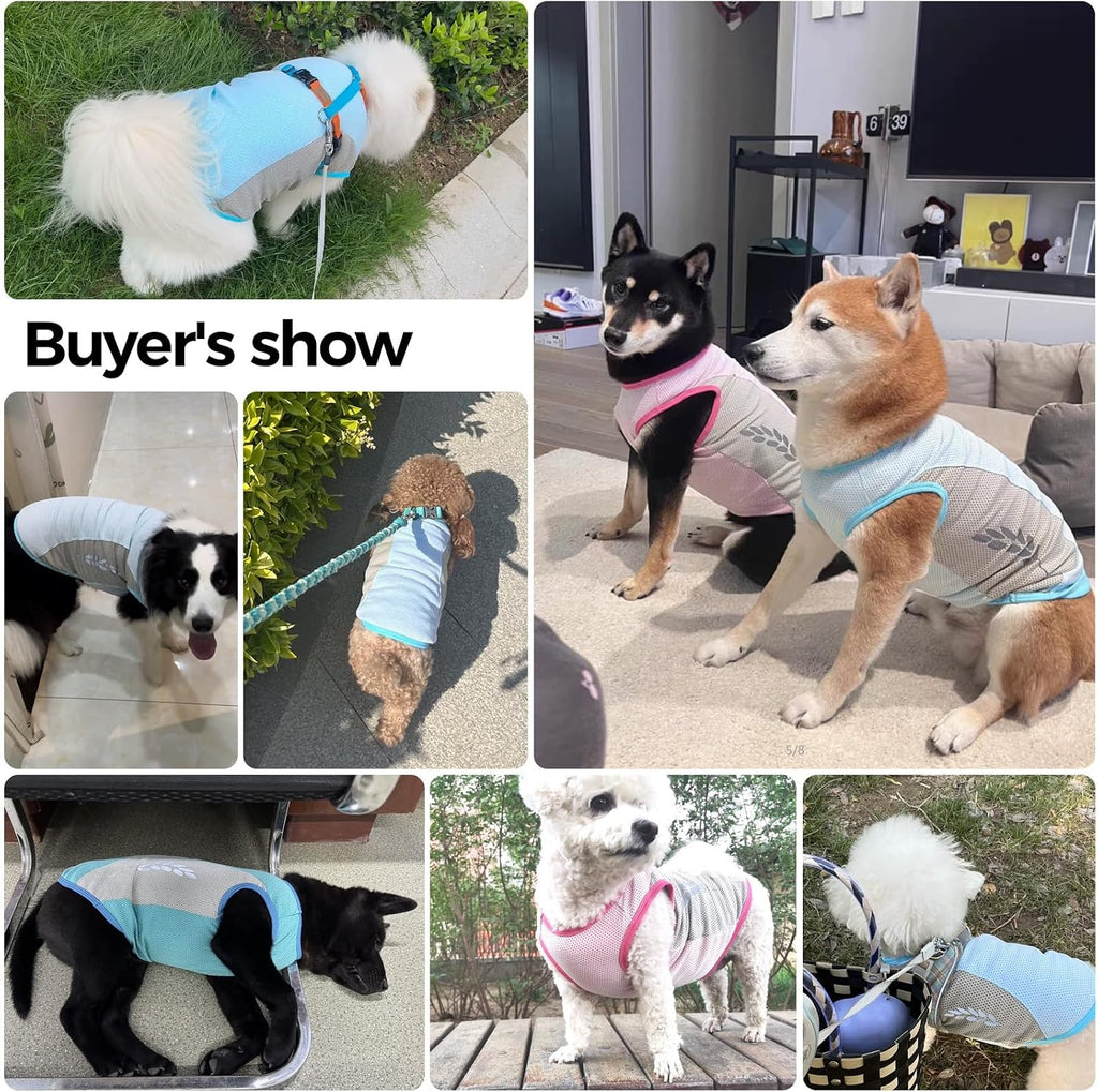Hundekuehlweste Blau Sommer Kuehljacke Sonnenschutz Outdoor S-XXL