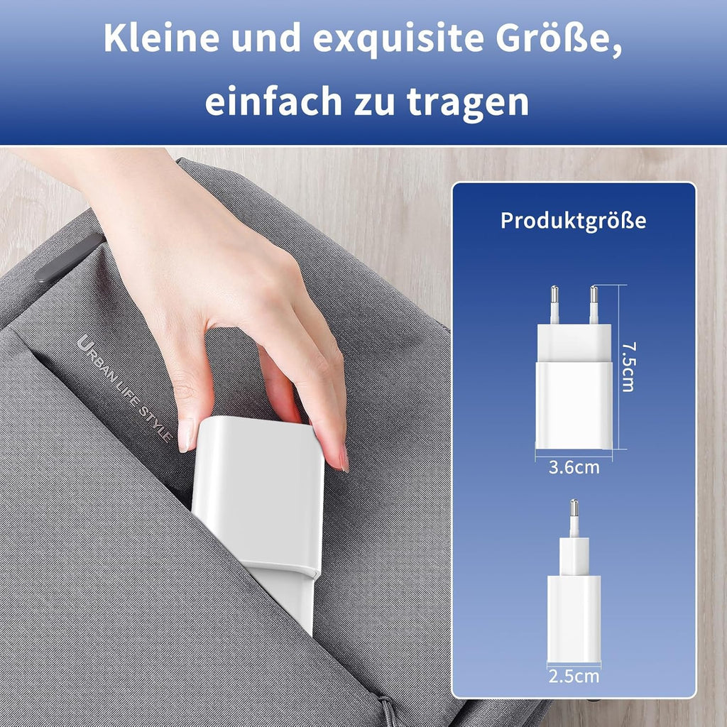 4x USB Ladegeraet Netzteil fuer iPhone Samsung Handy ohne Kabel