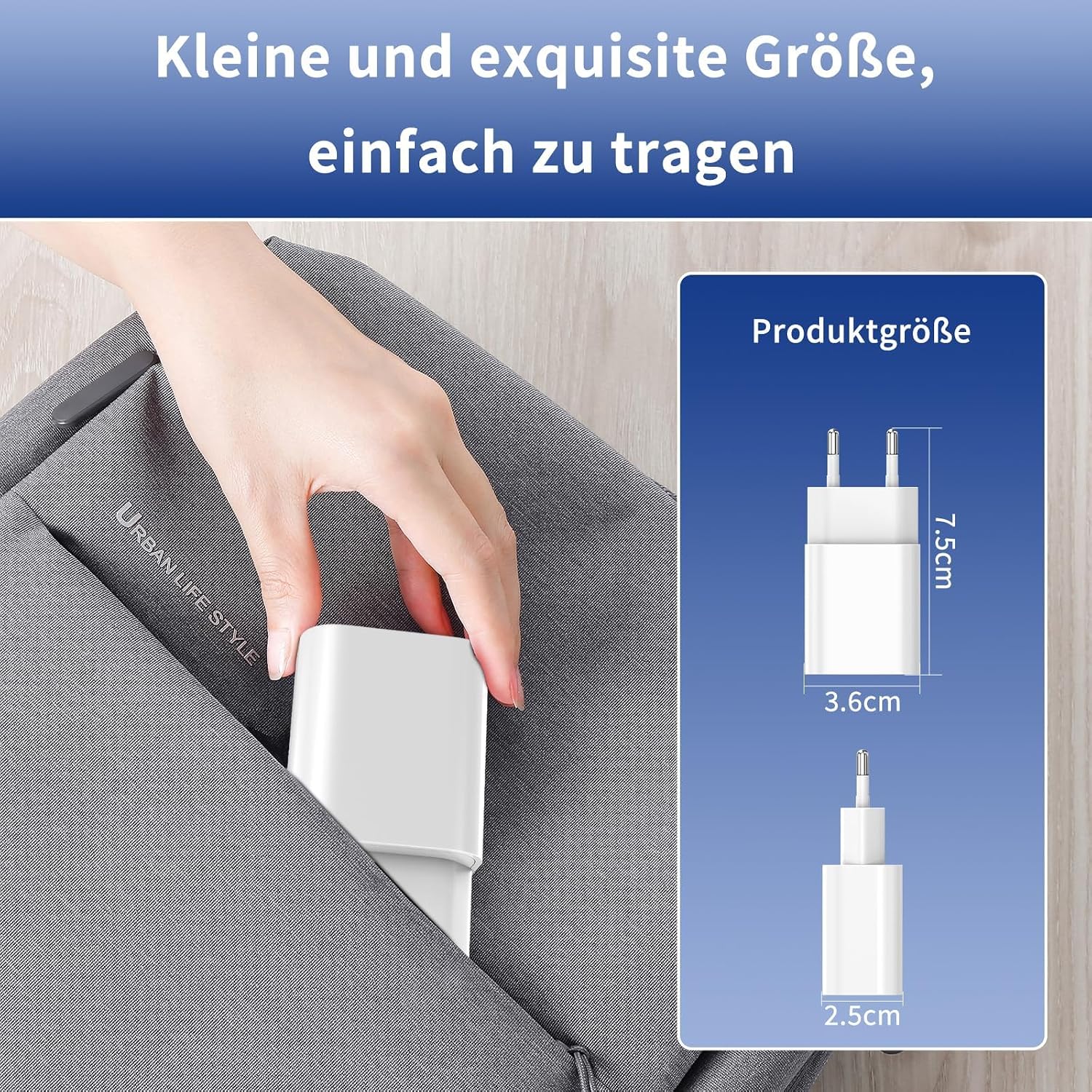 4x USB Ladegeraet Netzteil fuer iPhone Samsung Handy ohne Kabel