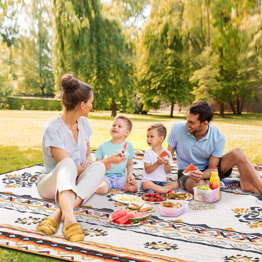 Hausprofi Picknickdecke Boho 200x200 cm wasserdicht isoliert mit Tragegriff