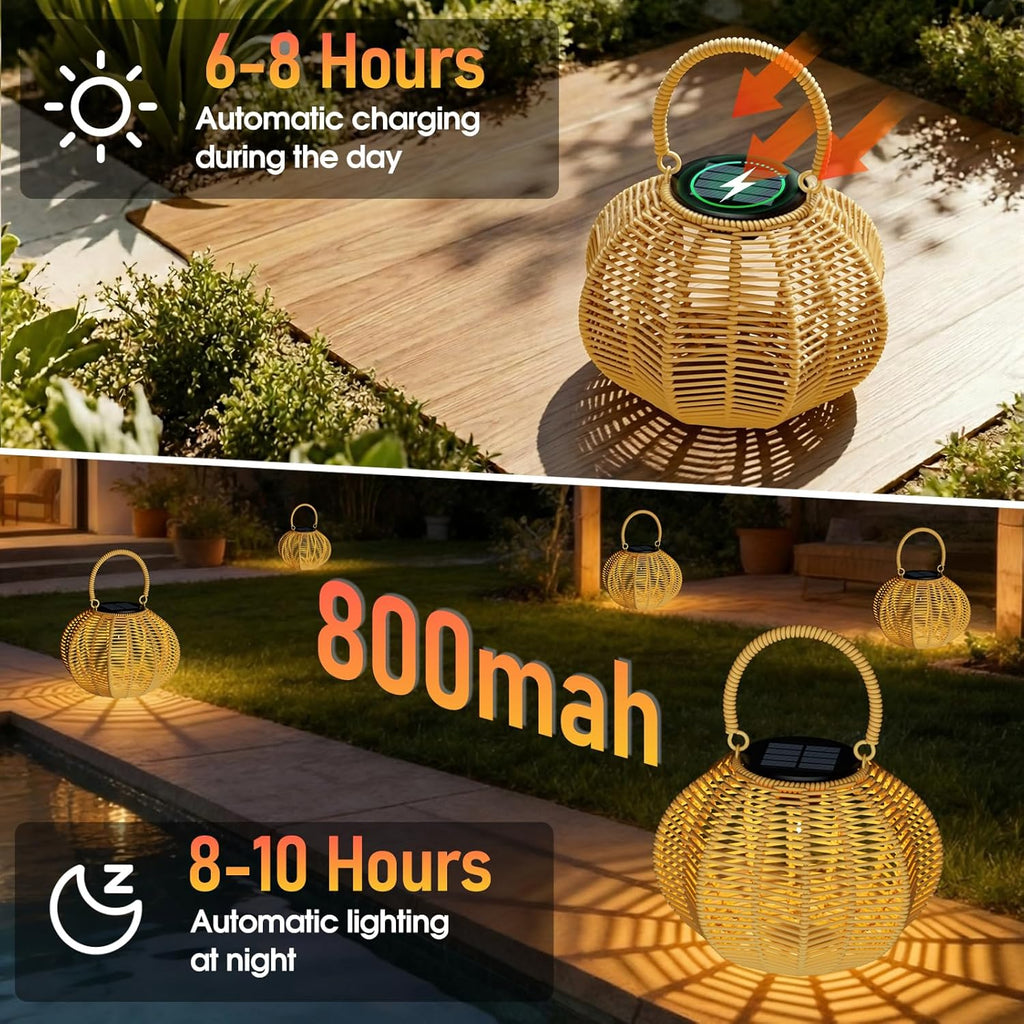 Solarlampen Aussen haengend 2er Set IP65 wasserdicht Balkon Garten Terrasse Deko