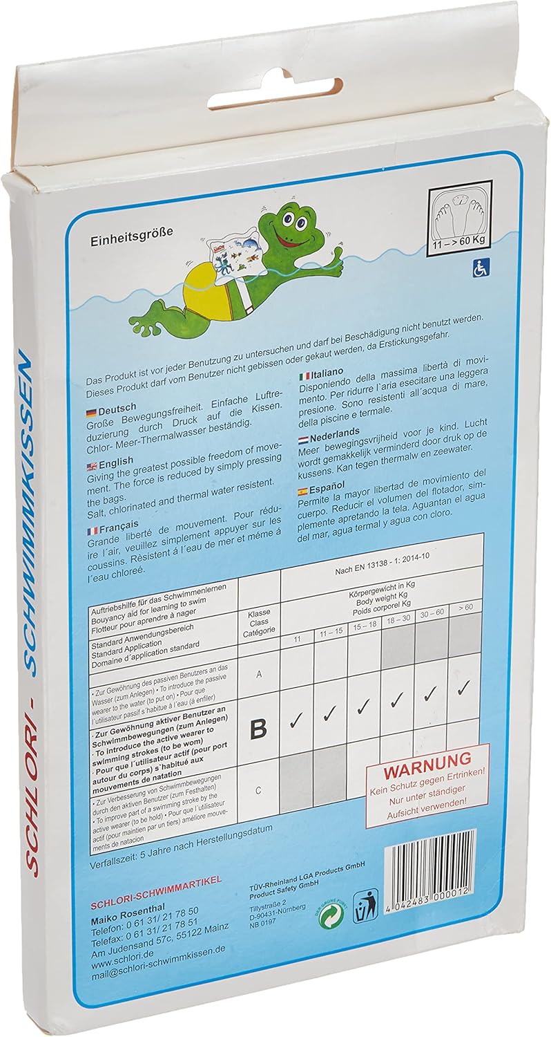 Schlori Schwimmkissen mit Schnalle 11-60 kg, Baumwolle, TUeV GS, Made in Germany