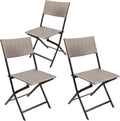Brubaker Gartenstuhl 2er Set Toskana Klappstuhl Polyrattan Grau-Braun