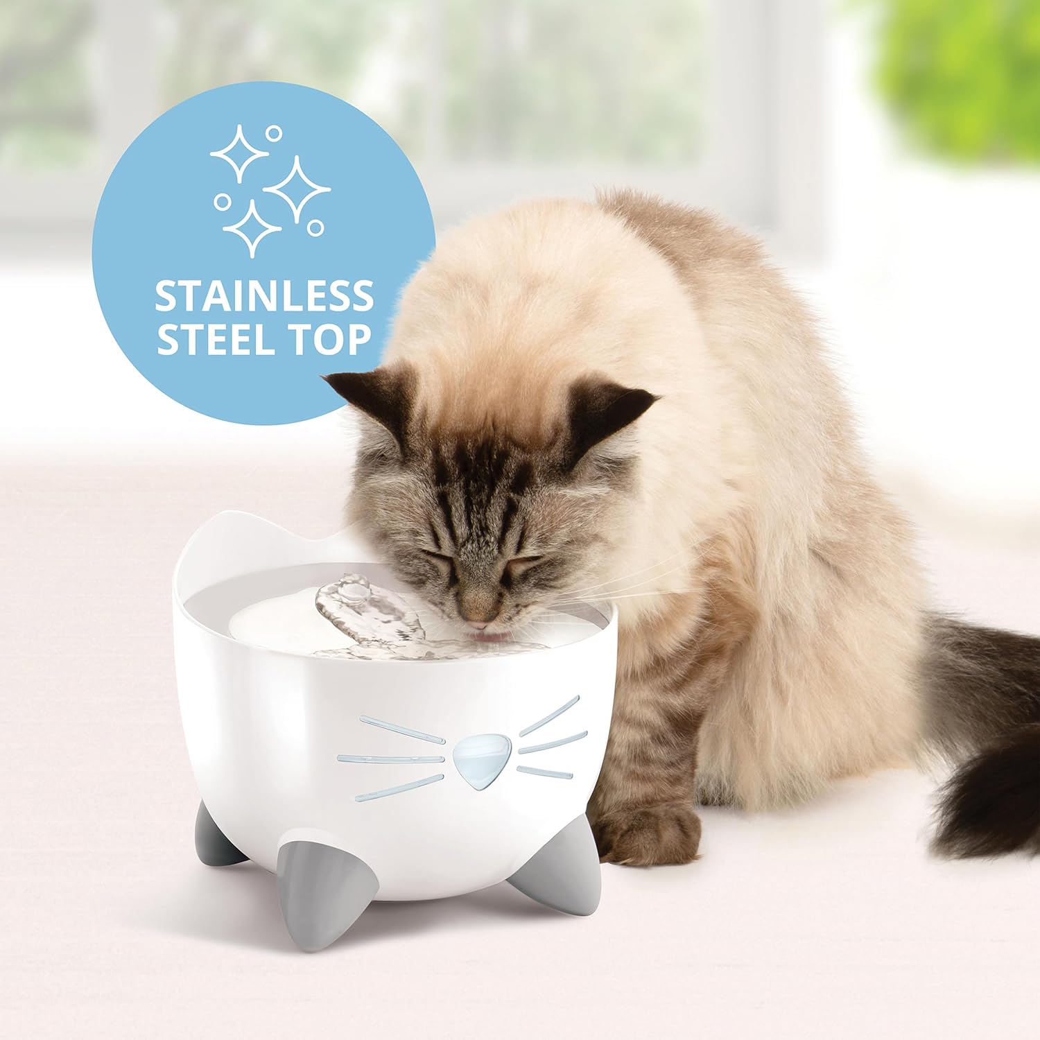 Catit Pixi Trinkbrunnen fuer Katze 1 Stueck Weiss Trinkbrunnen 1er Pack