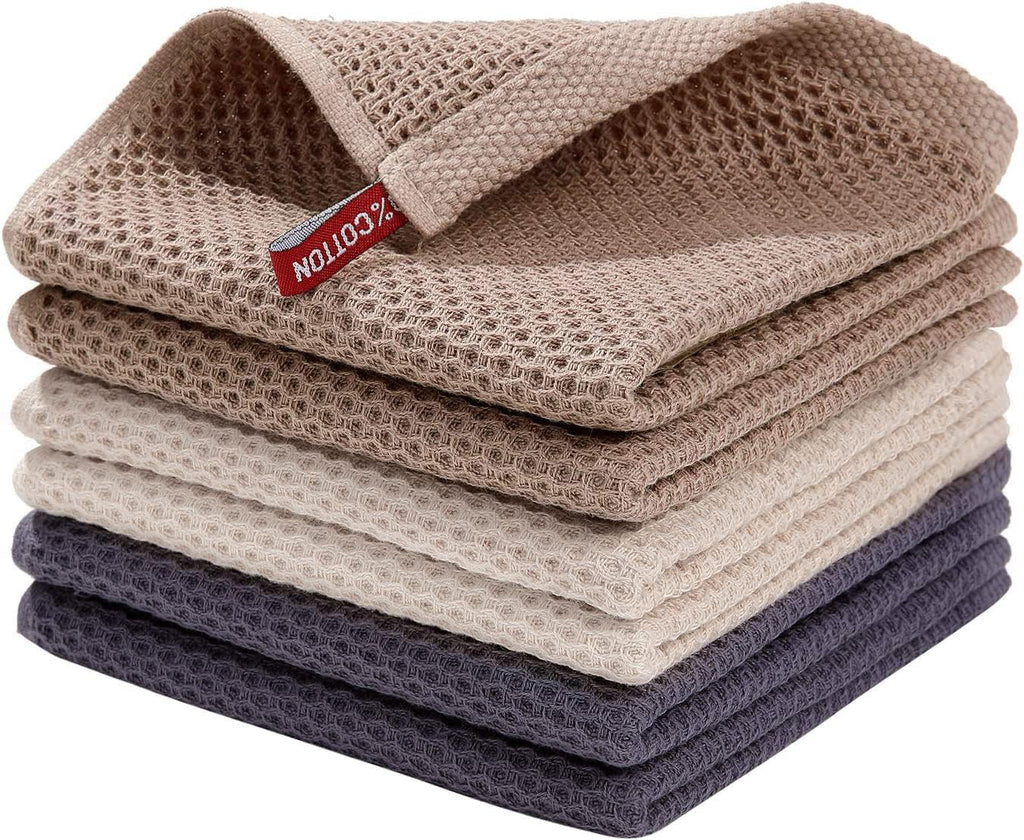 Geschirrtuecher 6er Set 100% Baumwolle 30×30 cm saugfaehig Dunkelgrau 30cm-72cm