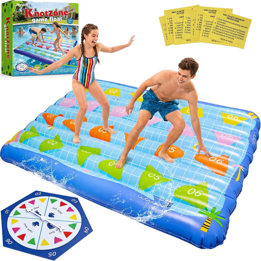 JOY SPOT Luftmatratze 200x150 cm fuer 2+ Personen aufblasbar mit Drehscheiben