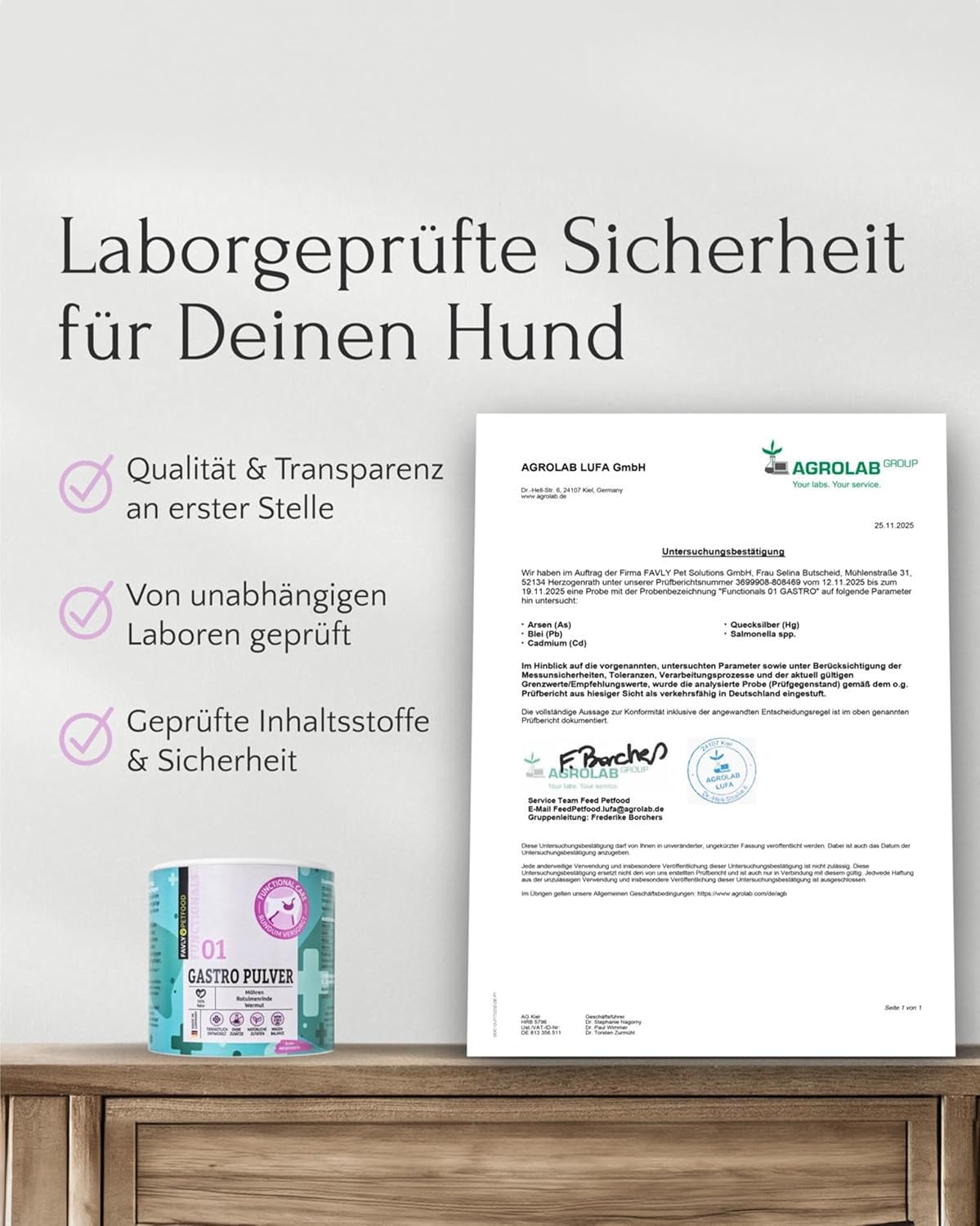 FAVLY Pulver Magen-Darm fuer Hunde - getreidefreies Ergaenzungsfutter, Rotulm