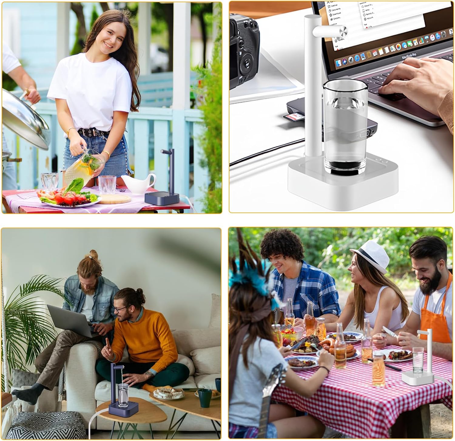 Wasserspender Desktop 7 Stufen automatisch USB Wasserflaschen Pumpe Weiss